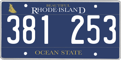RI license plate 381253