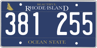 RI license plate 381255