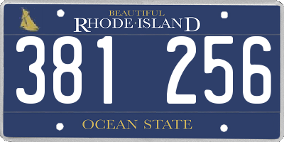 RI license plate 381256