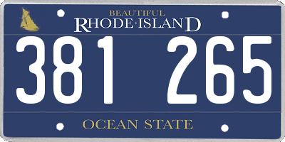 RI license plate 381265