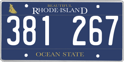 RI license plate 381267