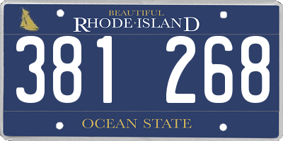 RI license plate 381268