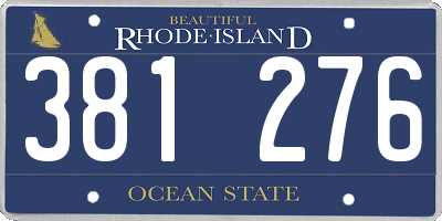 RI license plate 381276