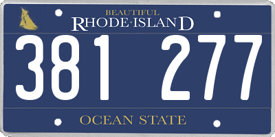 RI license plate 381277