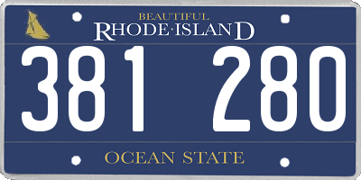 RI license plate 381280