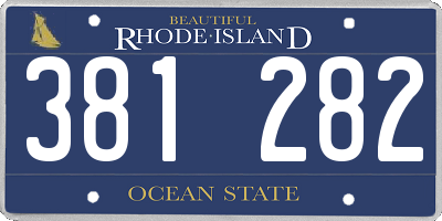 RI license plate 381282