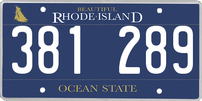 RI license plate 381289