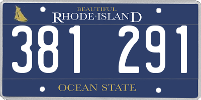 RI license plate 381291