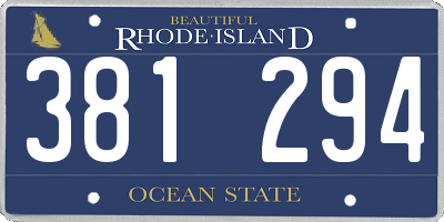 RI license plate 381294