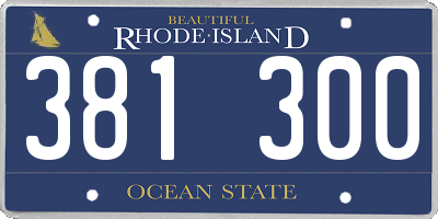 RI license plate 381300