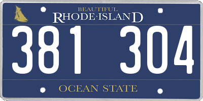 RI license plate 381304