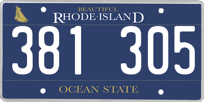 RI license plate 381305