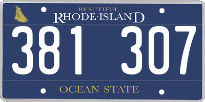 RI license plate 381307