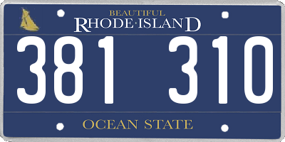 RI license plate 381310