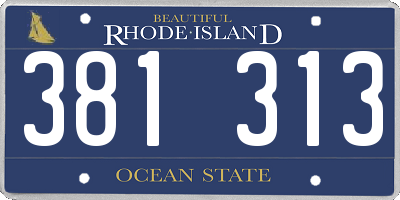 RI license plate 381313