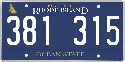 RI license plate 381315