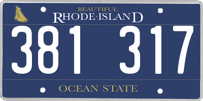 RI license plate 381317