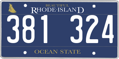 RI license plate 381324