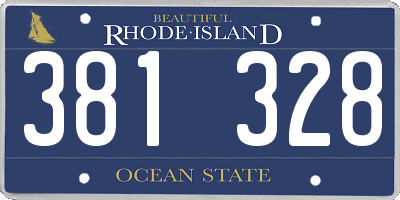 RI license plate 381328
