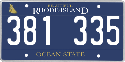 RI license plate 381335