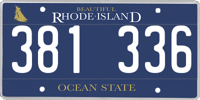 RI license plate 381336
