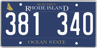 RI license plate 381340