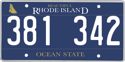RI license plate 381342
