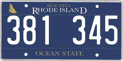 RI license plate 381345