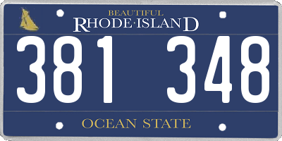 RI license plate 381348