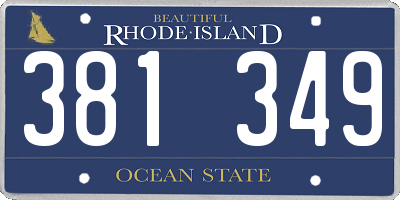 RI license plate 381349