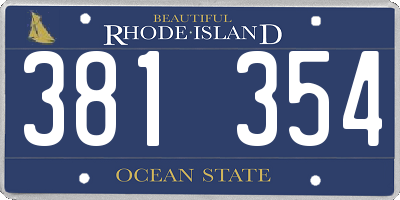 RI license plate 381354