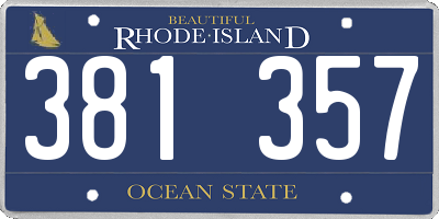 RI license plate 381357