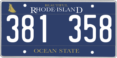 RI license plate 381358