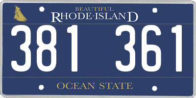 RI license plate 381361