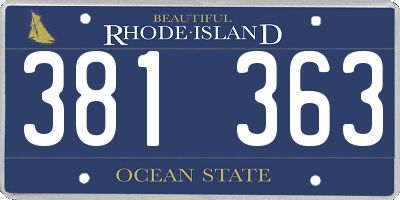 RI license plate 381363