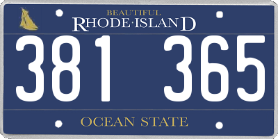 RI license plate 381365