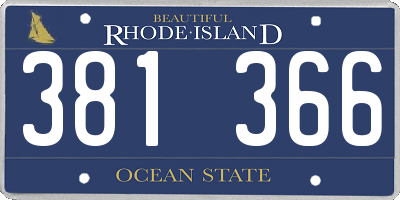 RI license plate 381366