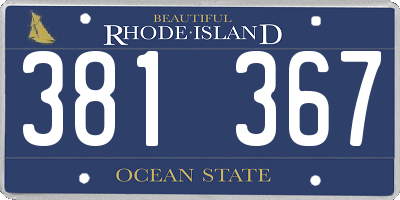 RI license plate 381367