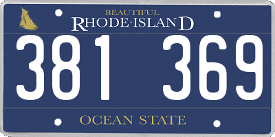 RI license plate 381369