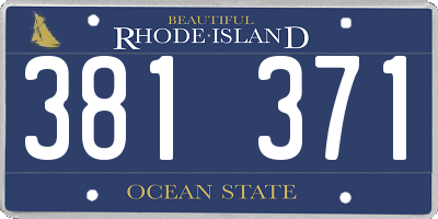 RI license plate 381371