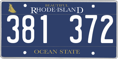 RI license plate 381372