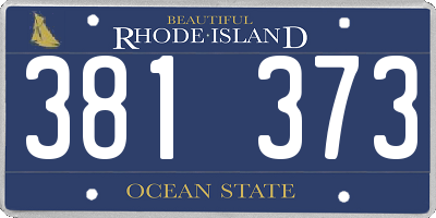 RI license plate 381373