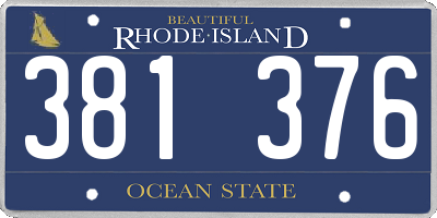 RI license plate 381376