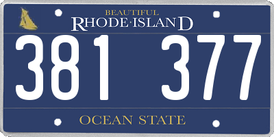 RI license plate 381377