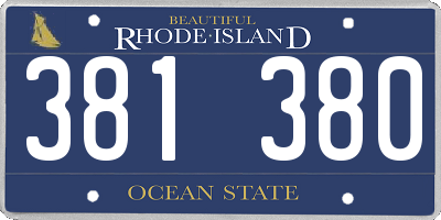 RI license plate 381380