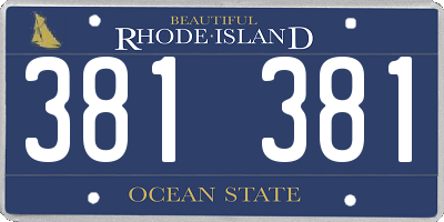 RI license plate 381381