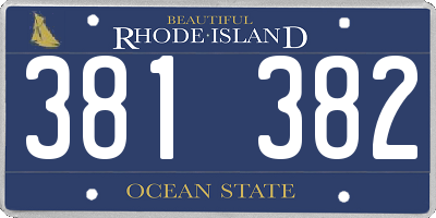 RI license plate 381382