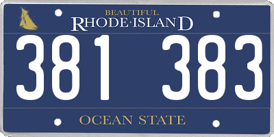 RI license plate 381383