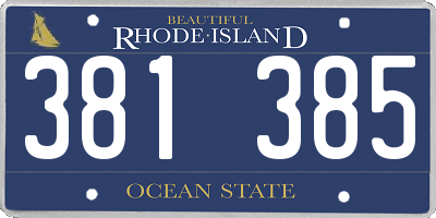 RI license plate 381385