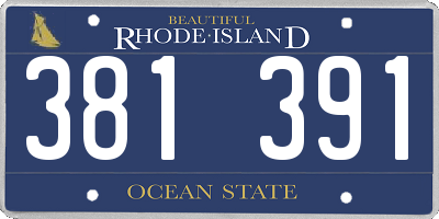RI license plate 381391